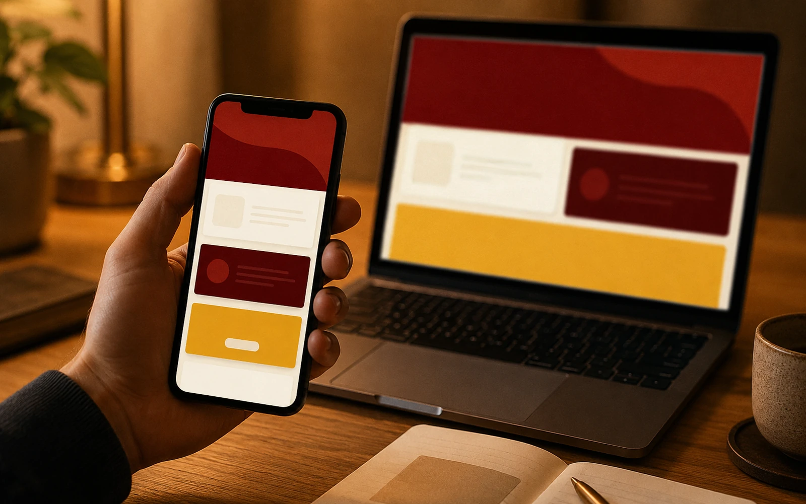 A website being checked on a mobile device.