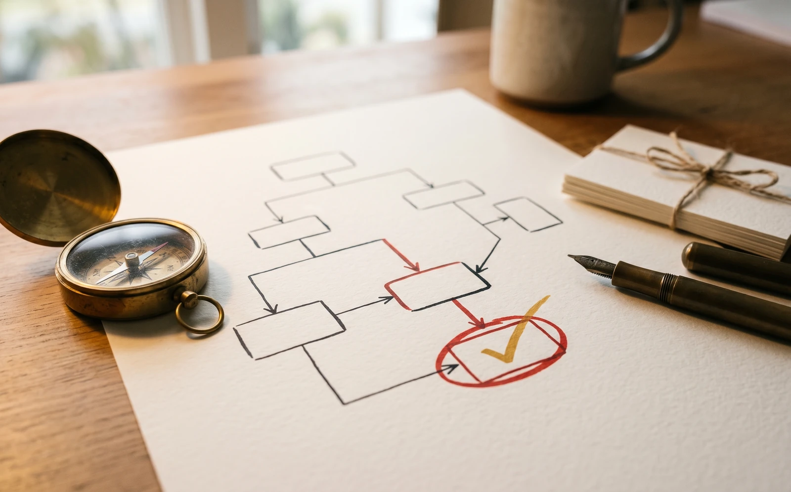 An illustration of a business owner weighing up which website build to commit to