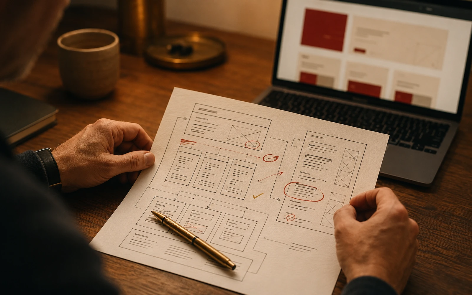 An illustration of AI-generated code being reviewed before it ships