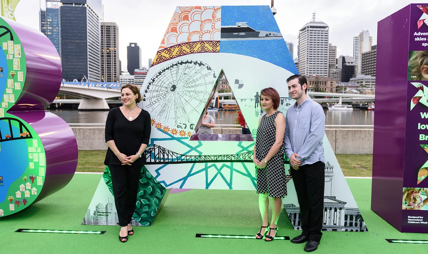 Brisbane Sign Letter A — layered illustration composition.