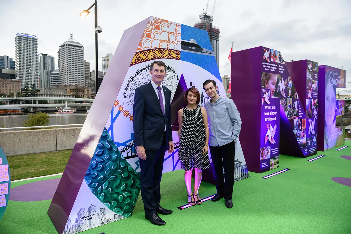 Brisbane Sign Letter A — public installation in context at South Bank Parklands.