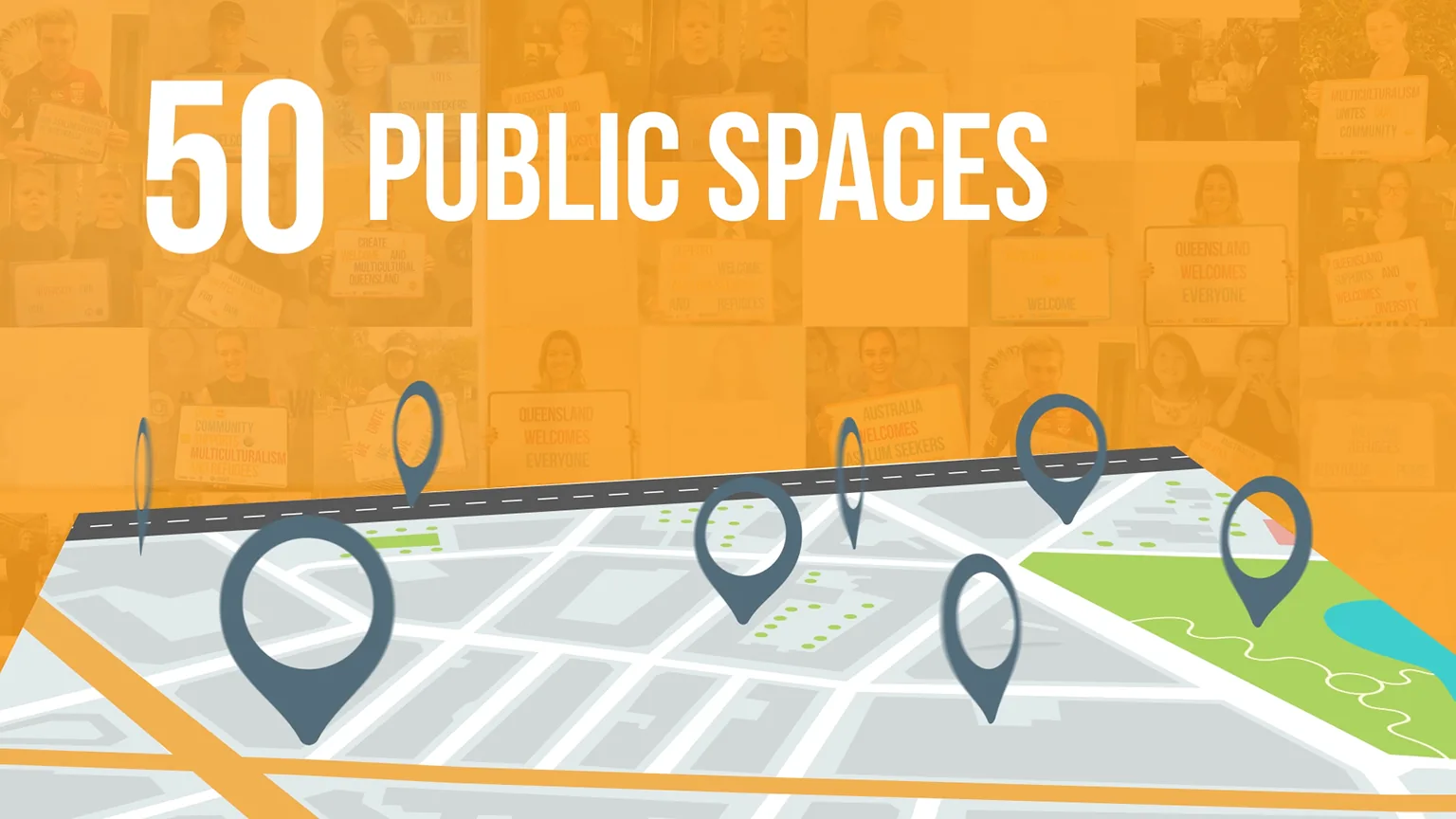 #CreateWelcome campaign collateral — community participation messaging.