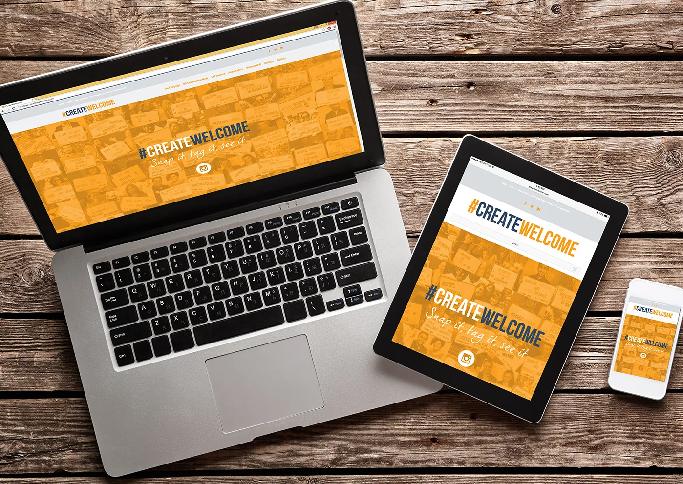 #CreateWelcome website — additional page from the campaign microsite, including WelcomeKit ordering mechanic.