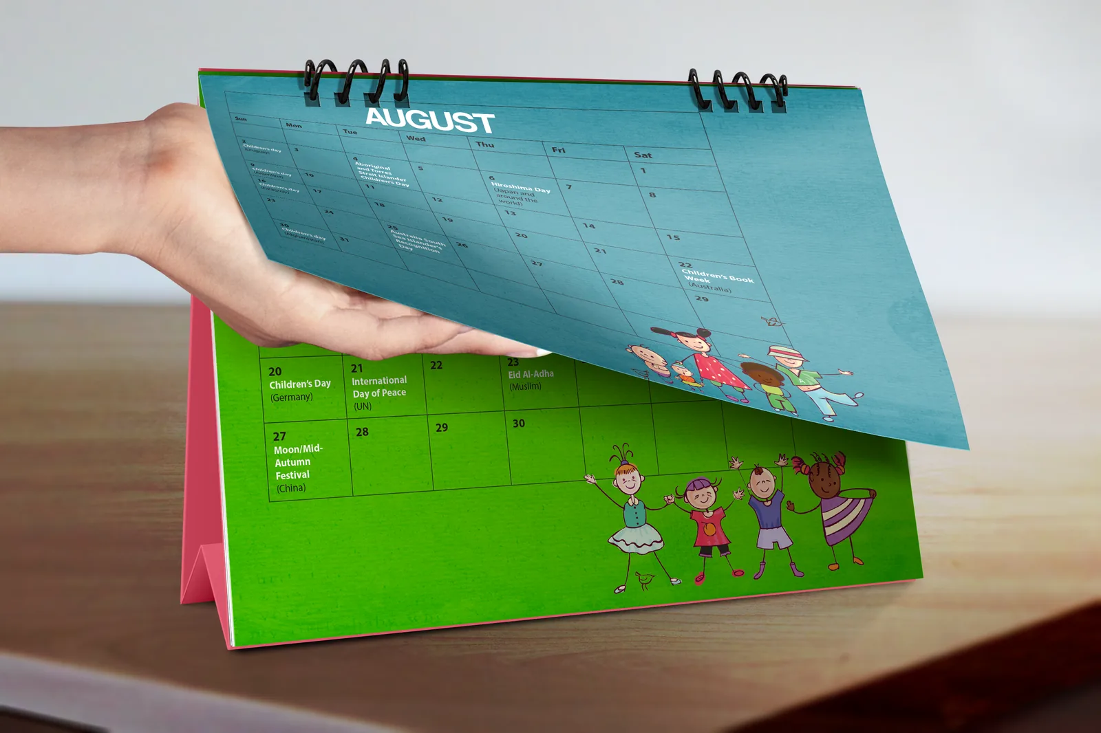 MDA Multicultural Calendar — printed calendar detail showing illustration and layout.