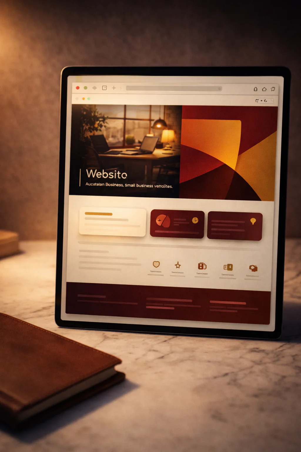 A website shown in a browser frame on a screen.